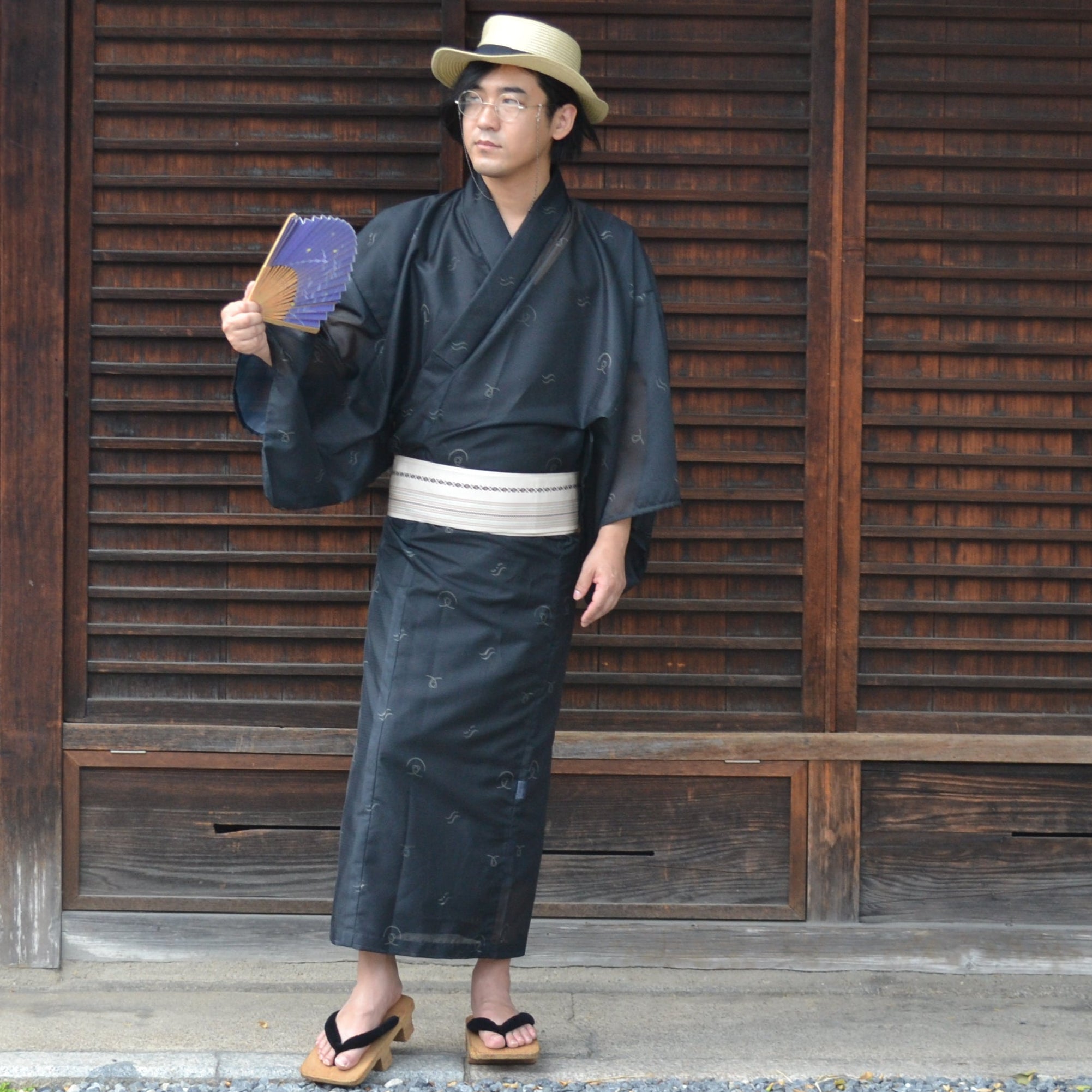 夏着物 男性 墨色 絽 受注生産 – FUROUYA KIMONO